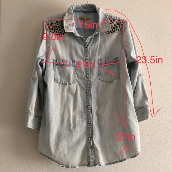 2 for $10/Democracy women’s 3/4 sleeve denim shirt - Picture 7 of 7